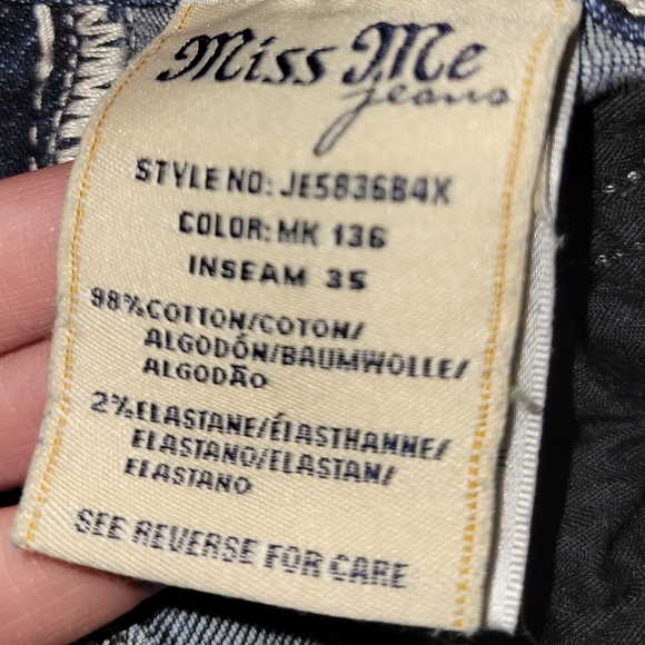 Miss Me Bootcut Jeans Bling Studded Size 28 Y2K - Picture 3 of 8